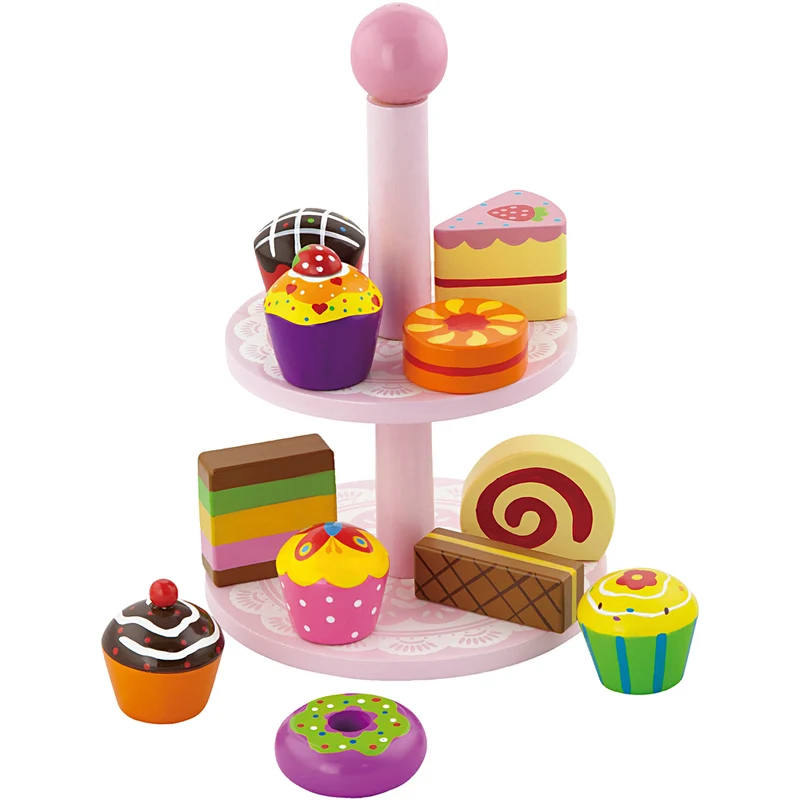 VIGA Cupcakes mit Kuchenregal, Größe 25,5 cm, 1 Set [HOB-907720]