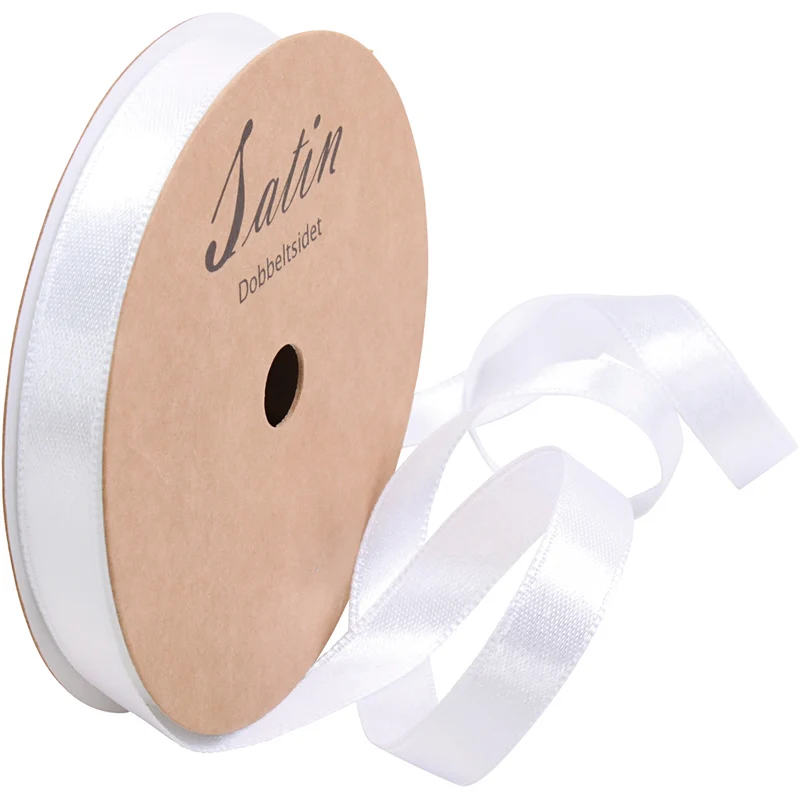 Satinband, B 10 mm, Weiß, 3x10 m/ 1 Rolle [HOB-780201]