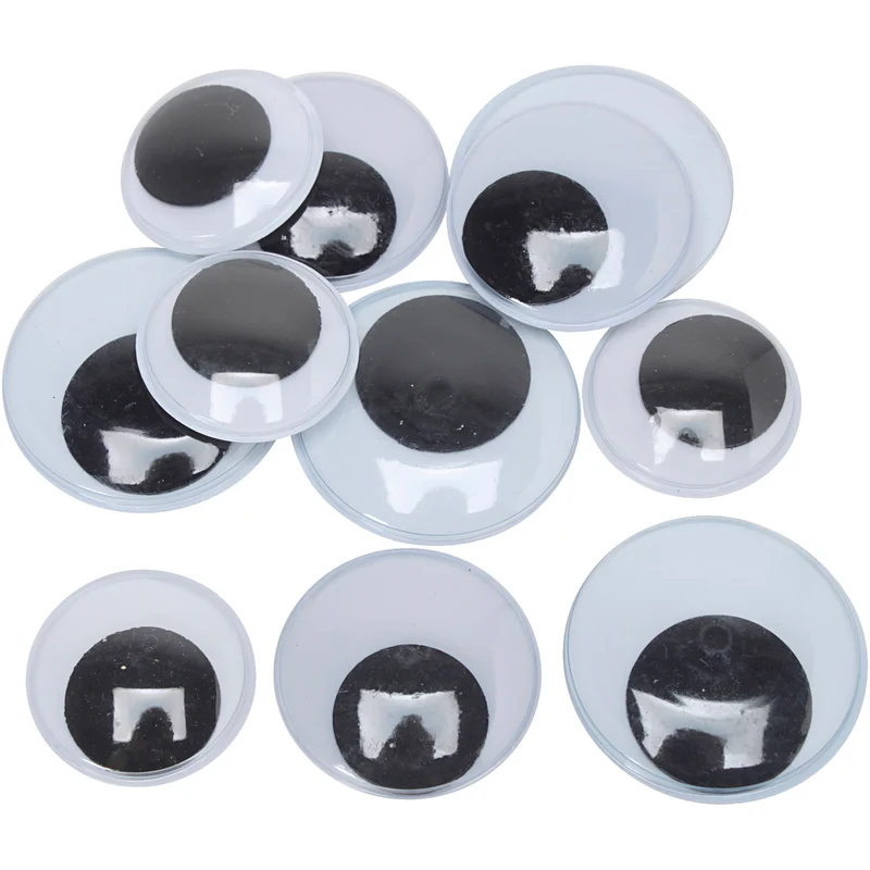 Wackelaugen, Größe 30+35+40 mm, Maxi, 150 Paar, 300 Stk/ 1 Pck [HOB-762135]