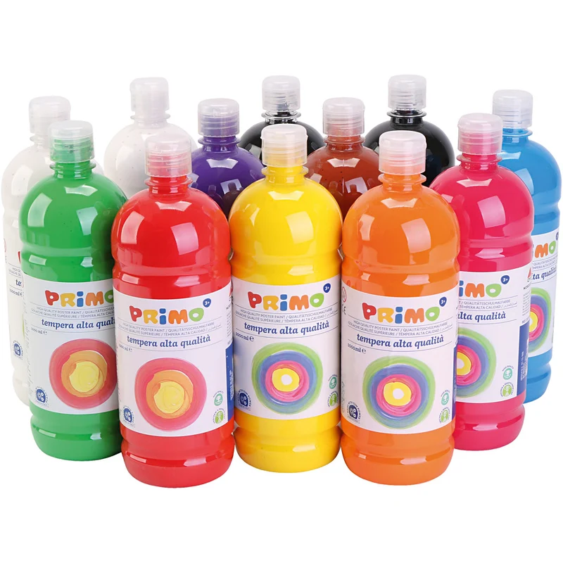 Temperafarbe Matt, Matt, Sortierte Farben, 12x1000 ml/ 1 Pck [HOB-642197]