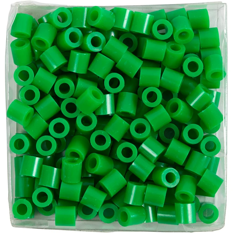 Bügelperlen, Größe 5x5 mm, Lochgröße 2,5 mm, medium, Grün (32230), 1100 Stk/ 1 Pck [HOB-751380]
