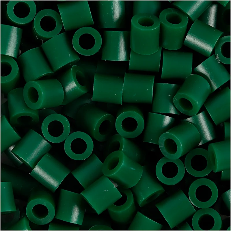 Bügelperlen, Größe 5x5 mm, Lochgröße 2,5 mm, medium, Grün (32230), 1100 Stk/ 1 Pck [HOB-751380]