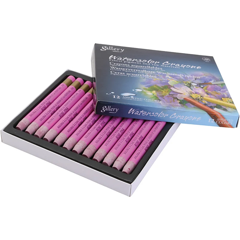 Gallery Aquarell-Kreide, Pink, 12 Stk/ 1 Pck [HOB-427339]
