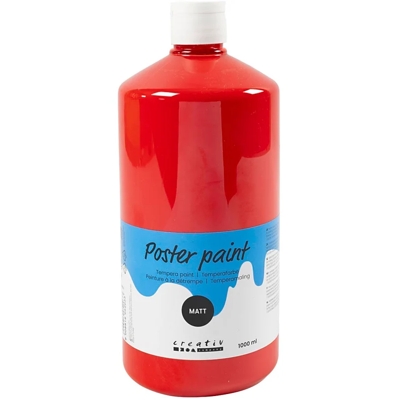 Temperafarbe Matt, Rot, 1000 ml/ 1 Fl. [HOB-642134]