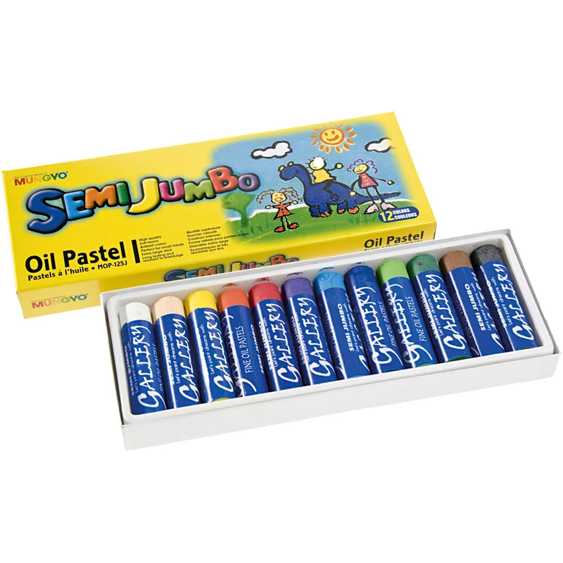 Mungyo Maxi Ölpastellkreide, Dicke 17 mm, Sortierte Farben, 12 Stk/ 1 Pck [HOB-416112]
