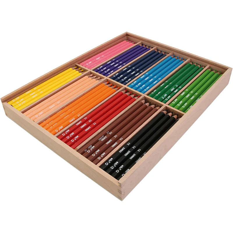 edu3 Jumbo-Buntstifte, Dicke 10 mm, Mine 5 mm, ca. 144 Stk, Sortierte Farben, 12x12 Stk/ 1 Pck [HOB-409844]