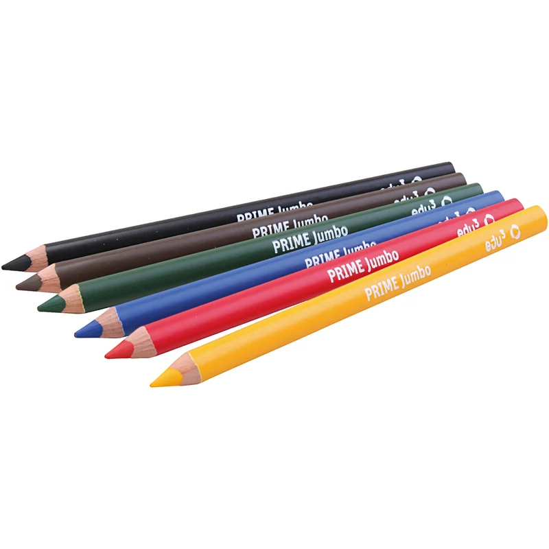 edu3 Jumbo-Buntstifte, Dicke 10 mm, Mine 6,25 mm, Sortierte Farben, 6 Stk/ 1 Pck [HOB-409206]