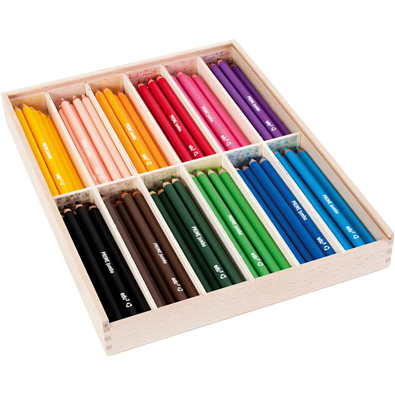 edu3 Jumbo-Buntstifte, Dicke 10 mm, Mine 6,25 mm, Sortierte Farben, 12x12 Stk/ 1 Pck [HOB-409144]