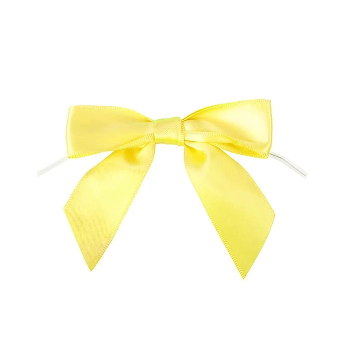 Schleife vorgebunden 8,9 cm Gelb (25 Stück) [BOWYW]