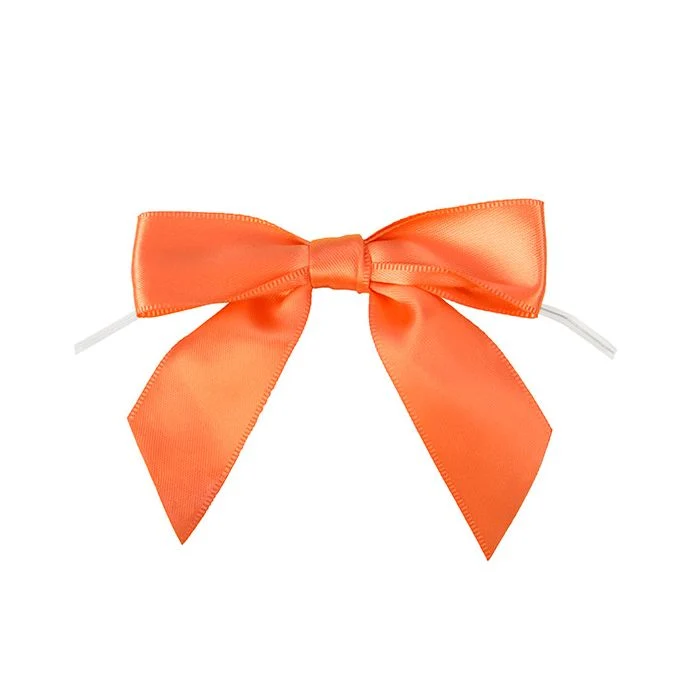Schleife vorgebunden 8,9 cm Orange (25 Stück) [BOWOR]