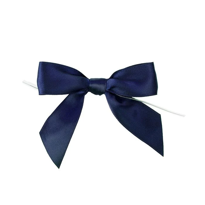 Schleife vorgebunden 8,9 cm Navy Blau (25 Stück) [BOWNB]