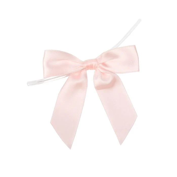 Schleife vorgebunden 8,9 cm Hell Rosa (25 Stück) [BOWLP]