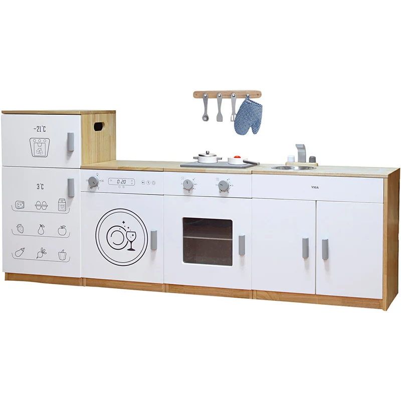 Viga Spielküche, H 55-79 cm, T 34 cm, B 40 cm, 4 Teile/ 1 Set [HOB-908574]