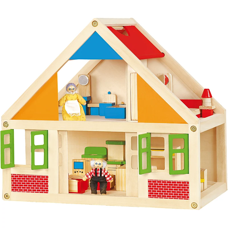 VIGA Puppenhaus aus Holz, Größe 43x40x27 cm, 1 Stk [HOB-908523]