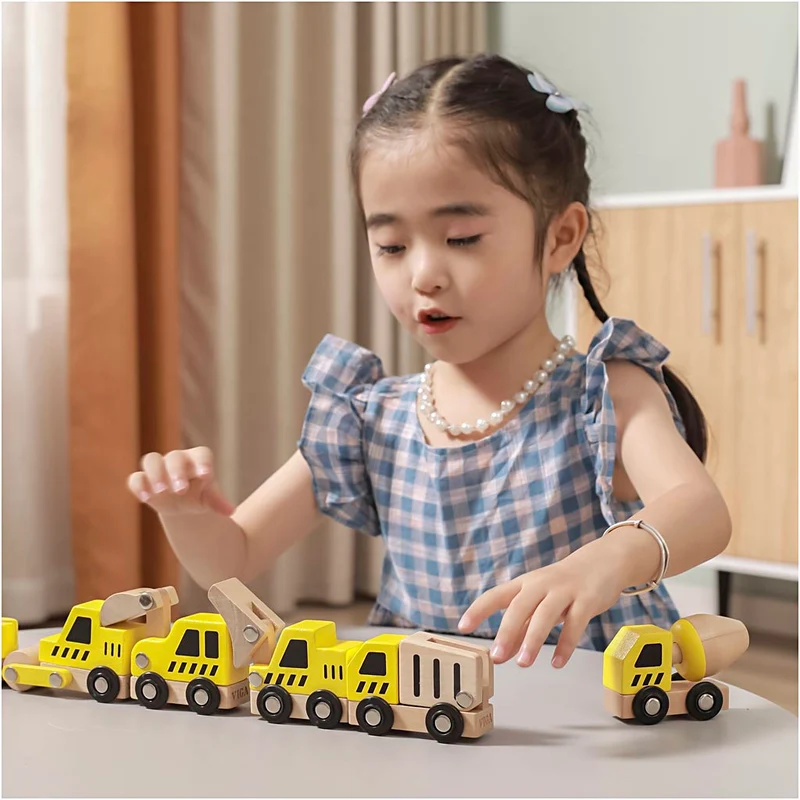 VIGA Mini-Autos, Bagger und Baufahrzeuge, Größe 7-9 cm, 6 Teile/ 1 Set [HOB-908496]