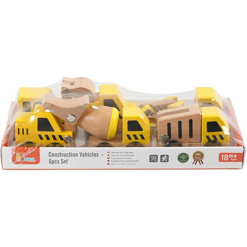 VIGA Mini-Autos, Bagger und Baufahrzeuge, Größe 7-9 cm, 6 Teile/ 1 Set [HOB-908496]