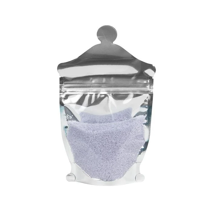 Plastikbeutel - Apothekenglasform Silber/Transparent 14x6x22.9cm (100 Stück) [SP3J]
