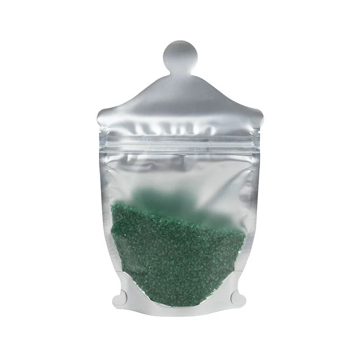 Plastikbeutel - Apothekenglasform Silber/Frostweiß 14x6x22.9cm (100 Stück) [SP3FJ]