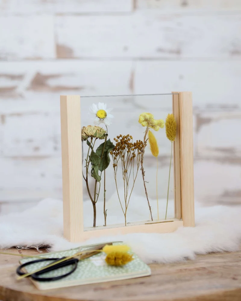 Holzständer für Trockenblumen 19.5x3x21cm (1 Stück) [IFS-29662]