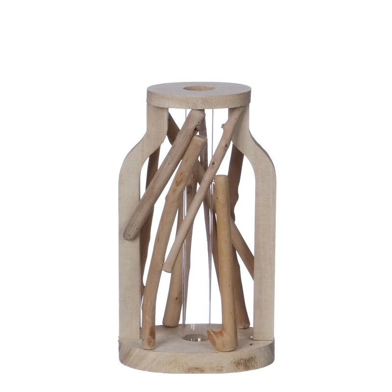 Reagenzglas mit Ständer aus recyceltem Holz Medium 11x8.5x19.5cm (1 Stück) [IFS-29647]