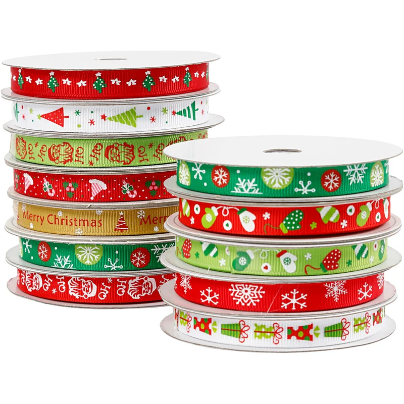 Weihnachtliches Schmuckband, B 10 mm, 12x3 m/ 1 Pck [HOB-721257]