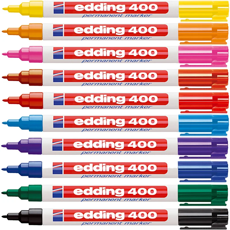 Edding Permanent-Marker 400, Strichstärke 1 mm, Sortierte Farben, 10 Stk/ 1 Pck [HOB-353290]