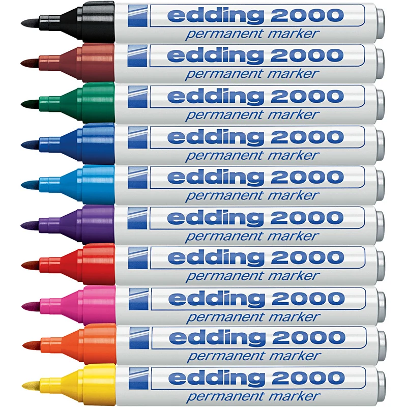 Edding Permanent-Marker, Nr. 2000, Strichstärke 1,5-3 mm, Sortierte Farben, 10 Stk/ 1 Pck [HOB-352090]