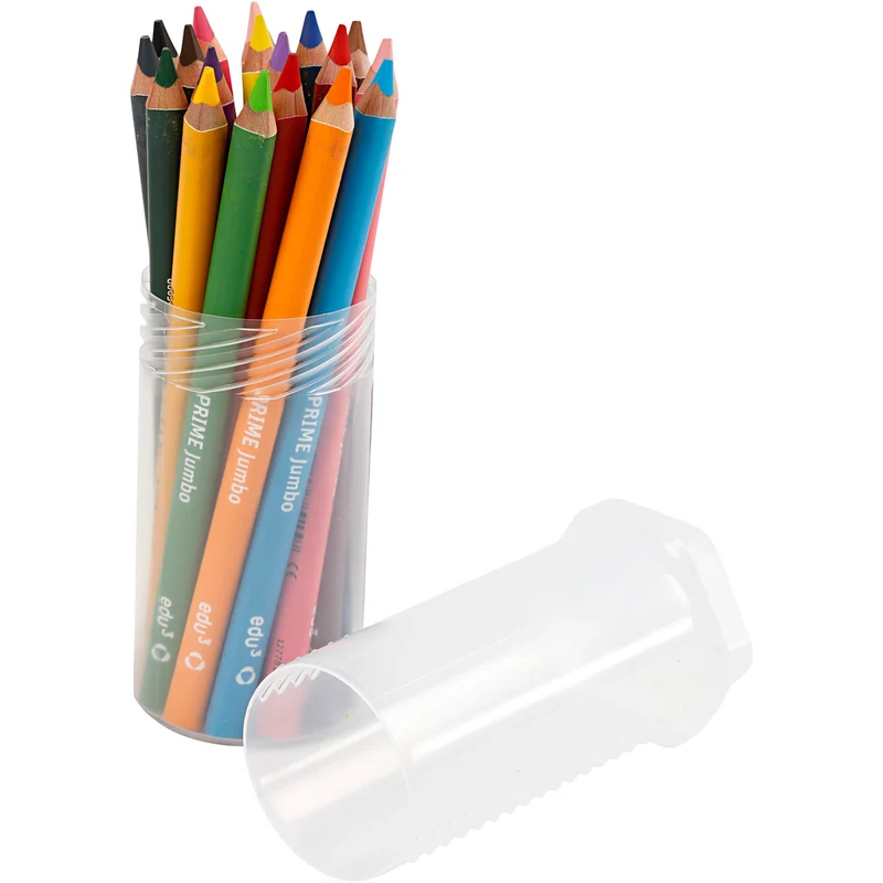 edu3 Jumbo-Buntstifte, Dicke 10 mm, Mine 6,25 mm, Sortierte Farben, 18 Stk/ 1 Pck [HOB-409018]