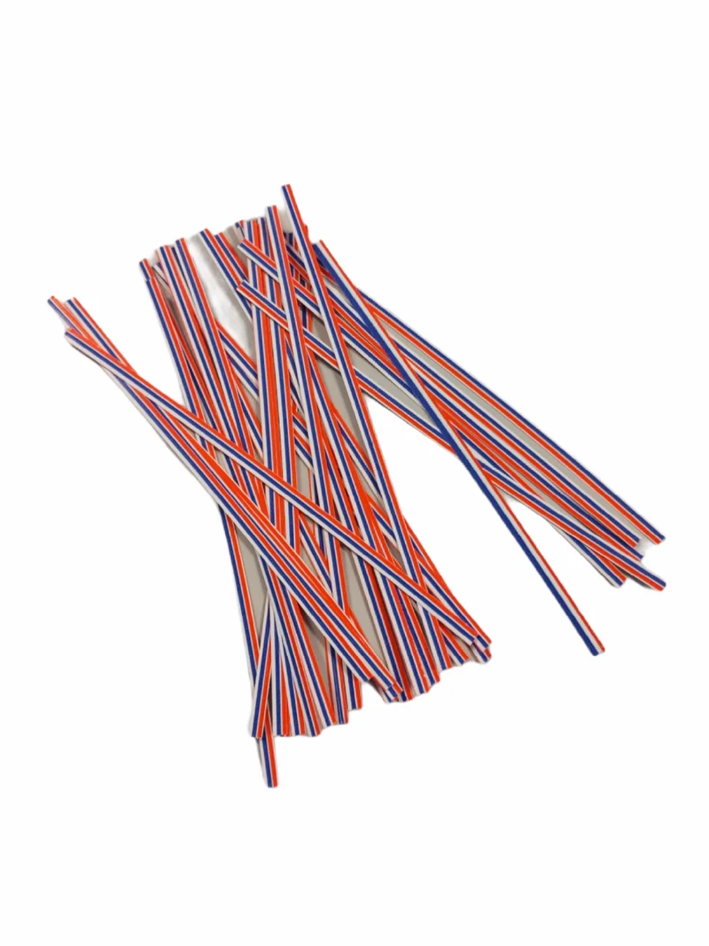 Verschluss-Streifen 15.2x0.4cm Paper Blau Weiß Rot Gemischt (1.000 Stück) [TT6BWR]