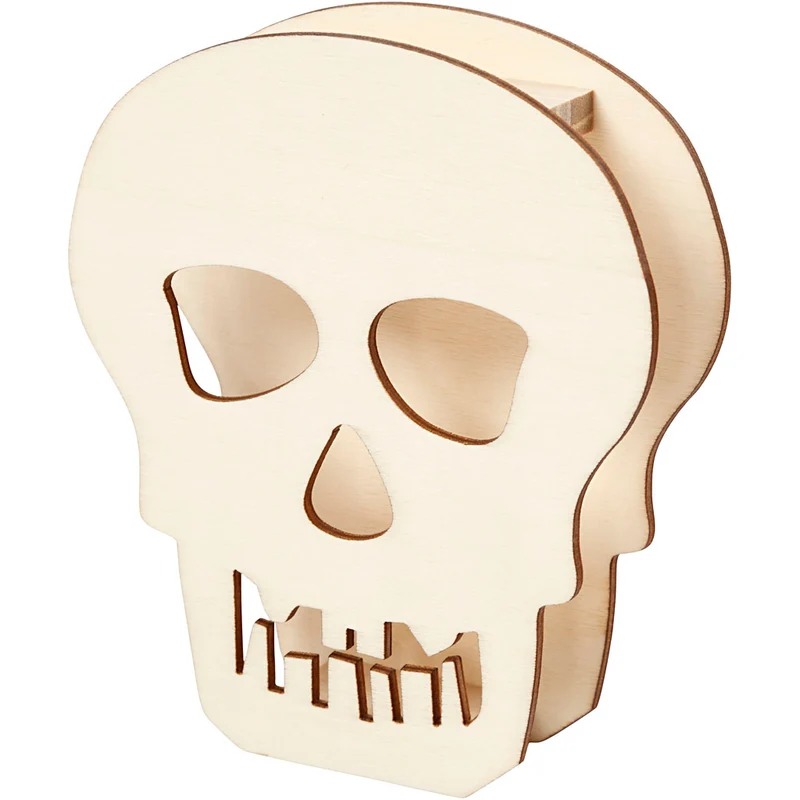 Halloween-Figur, Totenkopf, H 13,5 cm, T 3 cm, B 11,5 cm, 1 Stk [HOB-54415]