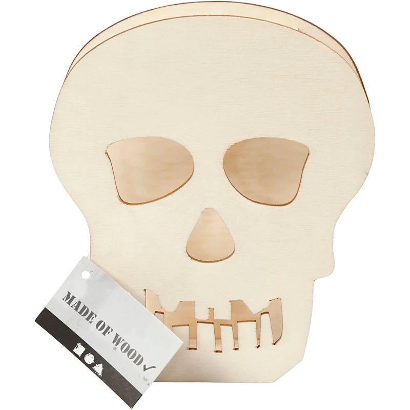 Halloween-Figur, Totenkopf, H 13,5 cm, T 3 cm, B 11,5 cm, 1 Stk [HOB-54415]