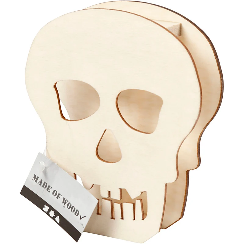 Halloween-Figur, Totenkopf, H 13,5 cm, T 3 cm, B 11,5 cm, 1 Stk [HOB-54415]