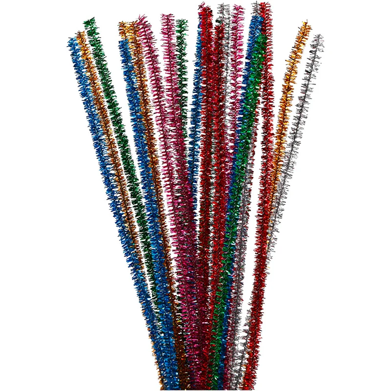 Pfeifenreiniger, L 30 cm, Dicke 6 mm, Glitter, Kräftige Farben, 24 sort./ 1 Pck [HOB-51648]