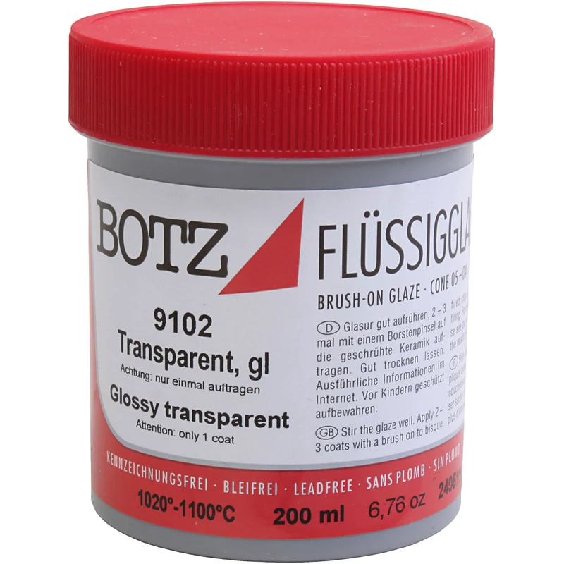 Glasur für Ton, Transparent, 200 ml/ 1 Dose [HOB-675992]