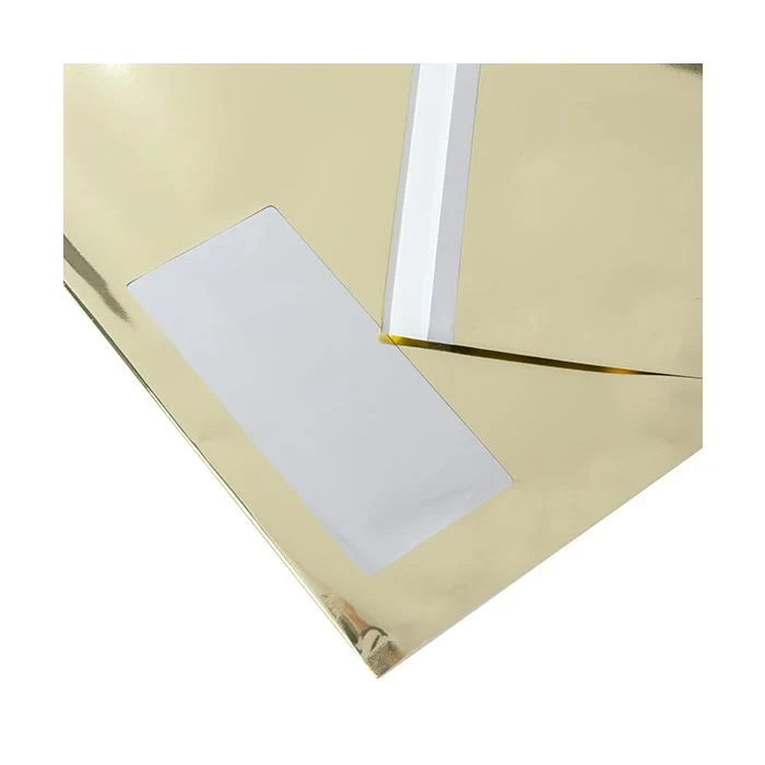 Glamour-Versandtaschen Metallisch Gold mit Sichtfenster 24.1x15.2cm (100 Stück) [MMW96SG]