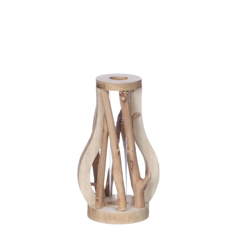 Reagenzglas mit Ständer aus recyceltem Holz Klein 9.5x7.5x15.5cm (1 Stück) [IFS-29646]