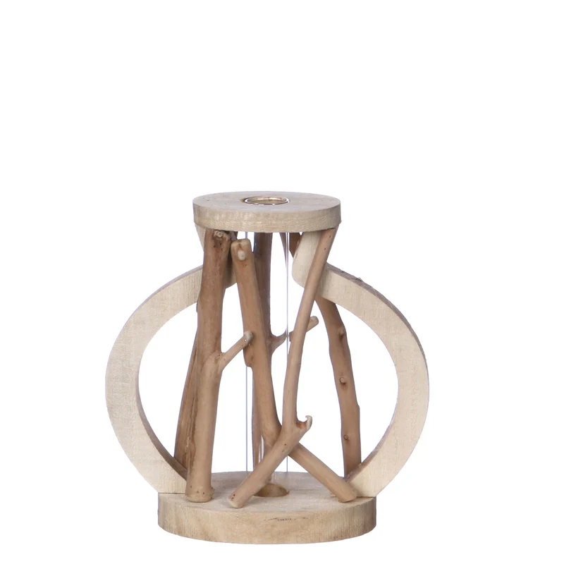 Reagenzglas mit Ständer aus recyceltem Holz Groß 14x7x18.5cm (1 Stück) [IFS-29645]