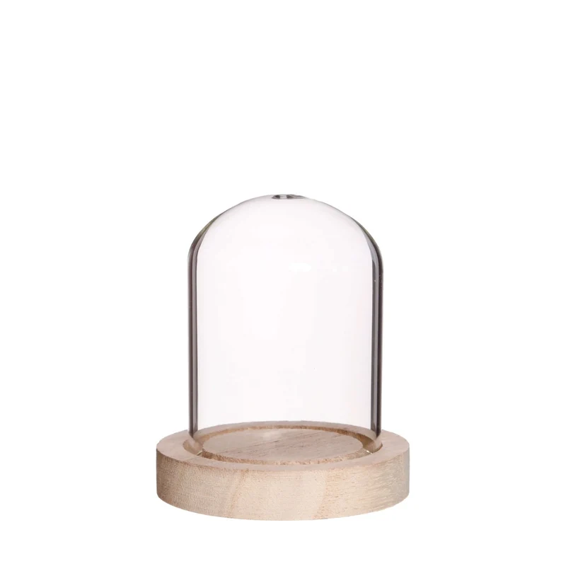 Glasgefäße mit Holz Ø8cm | H: 8cm (6 Stück) [IFS-29419]