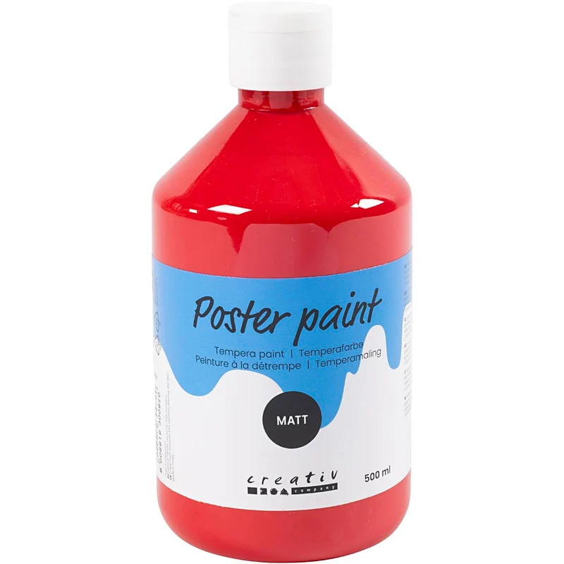 Temperafarbe Matt, Dunkelrot, 500 ml/ 1 Fl. [HOB-642036]
