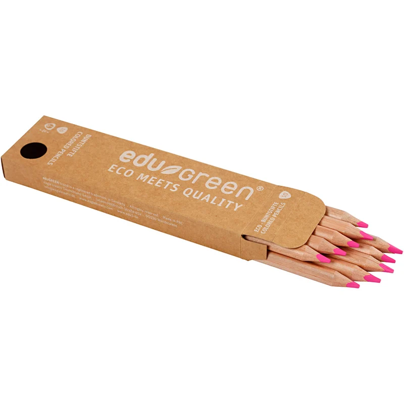 edu Green Jumbo-Buntstifte, Mine 5 mm, Rosa, 10 Stk/ 1 Pck [HOB-408240]