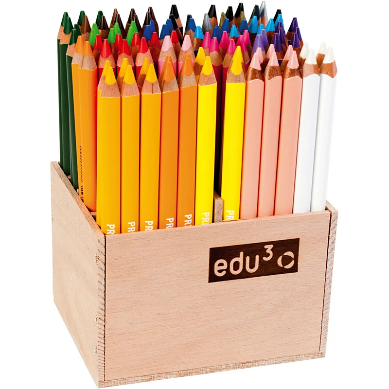 edu3 Jumbo-Buntstifte, Dicke 10 mm, Mine 6,25 mm, Sortierte Farben, 96 Stk/ 1 Pck [HOB-409096]