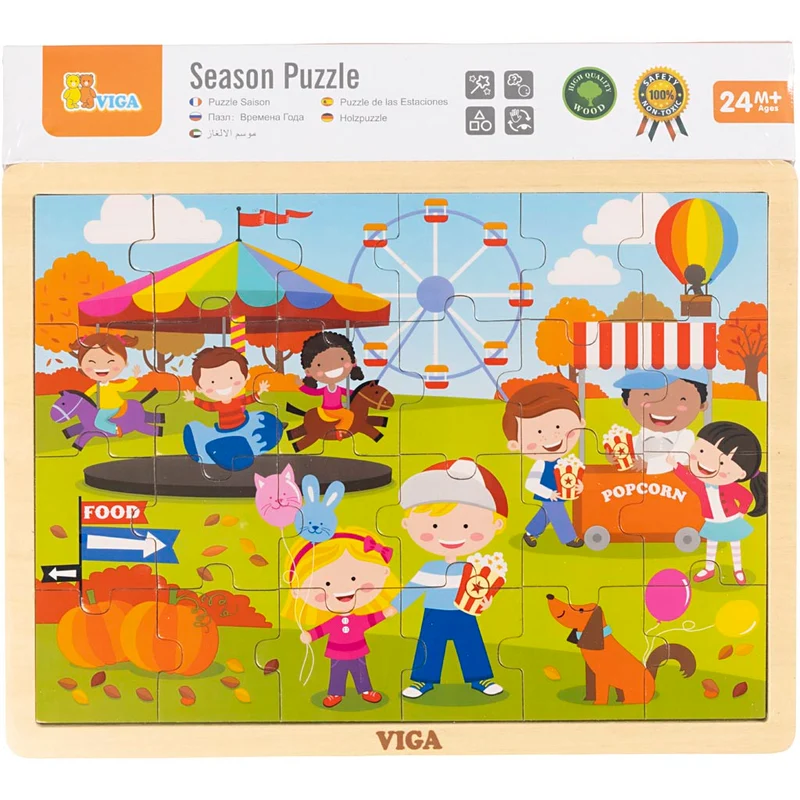 VIGA Puzzle Jahreszeiten, Herbst, Größe 30x22,5 cm, 24 Stücke, 1 Stk [HOB-901167]