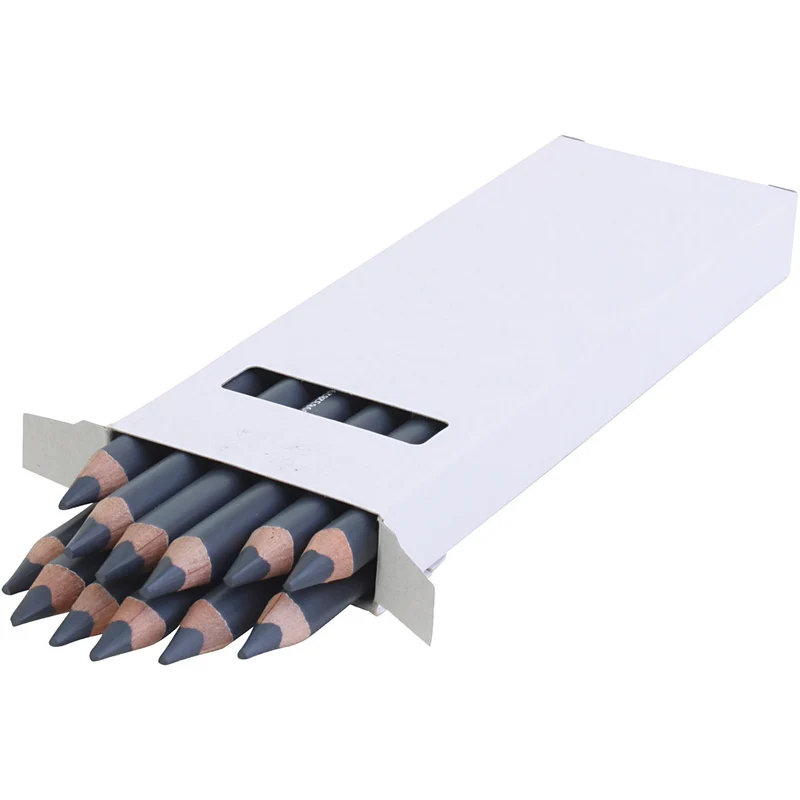edu3 Jumbo-Buntstifte, Dicke 10 mm, Mine 6,25 mm, Grau, 12 Stk/ 1 Pck [HOB-408082]