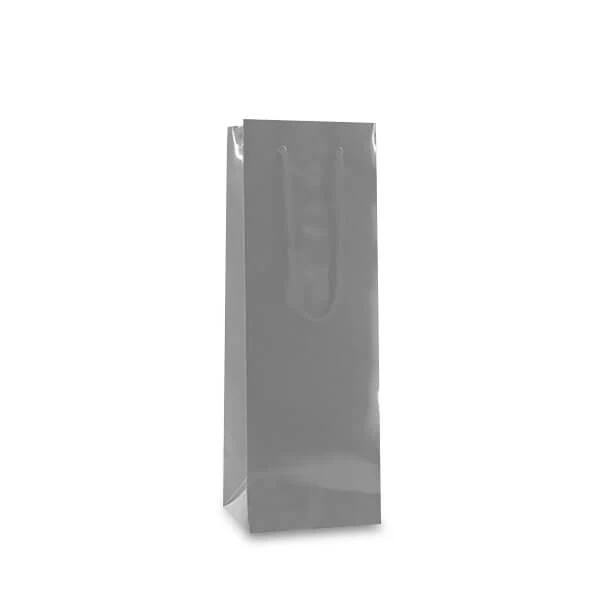 Weintragetaschen 12+10x35cm Silber (100 Stück) [FP-DPK120]