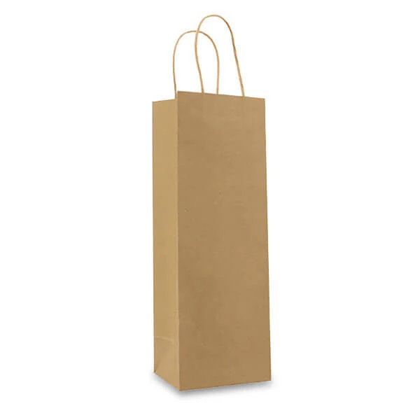 Weintragetaschen 12+10x35cm Braun (100 Stück) [FP-DPT095]