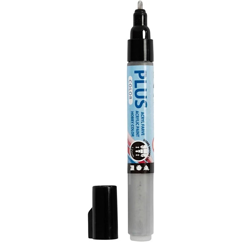 Plus Color Marker, L 14,5 cm, Strichstärke 1-2 mm, Silber, 5,5 ml, 1 Stk [HOB-39877]
