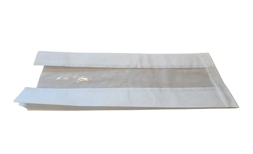 Side Gusset Bags with window, 16x8x38 cm, 40 g/m2 kraft - 20 my Bopp (100 pcs) [PAHV1638]