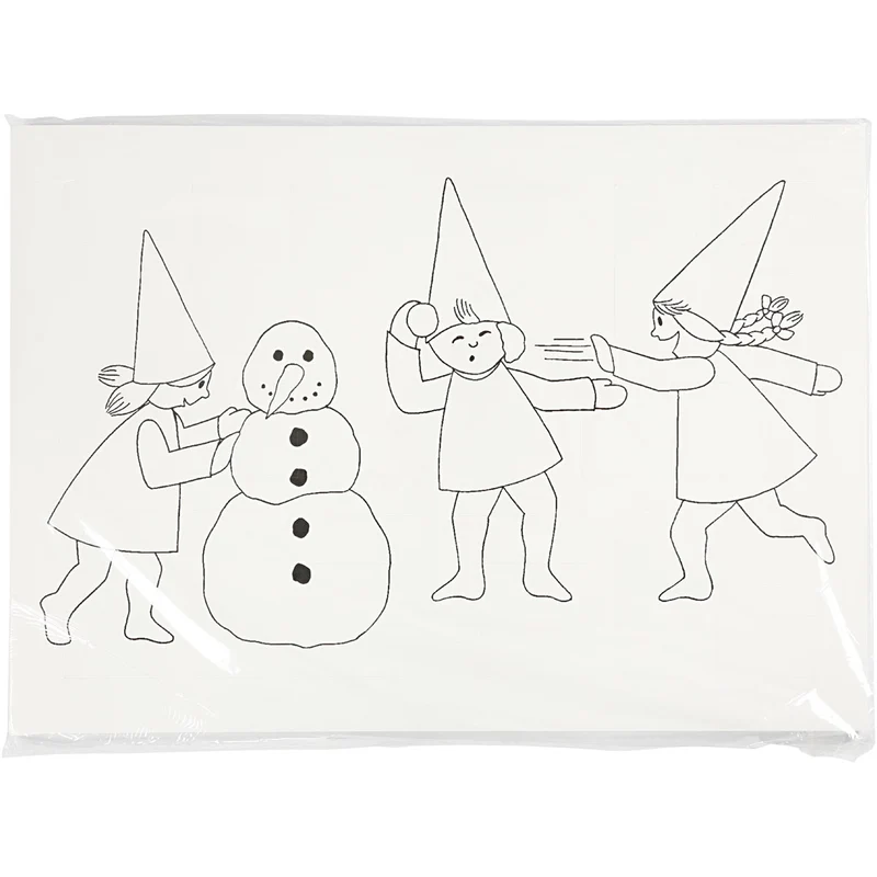 Adventkalender mit Wichtelmännern bei der Schneeballschlacht, A3, Größe 30x42 cm, Weiß, 30 Stk/ 1 Pck [HOB-537001]