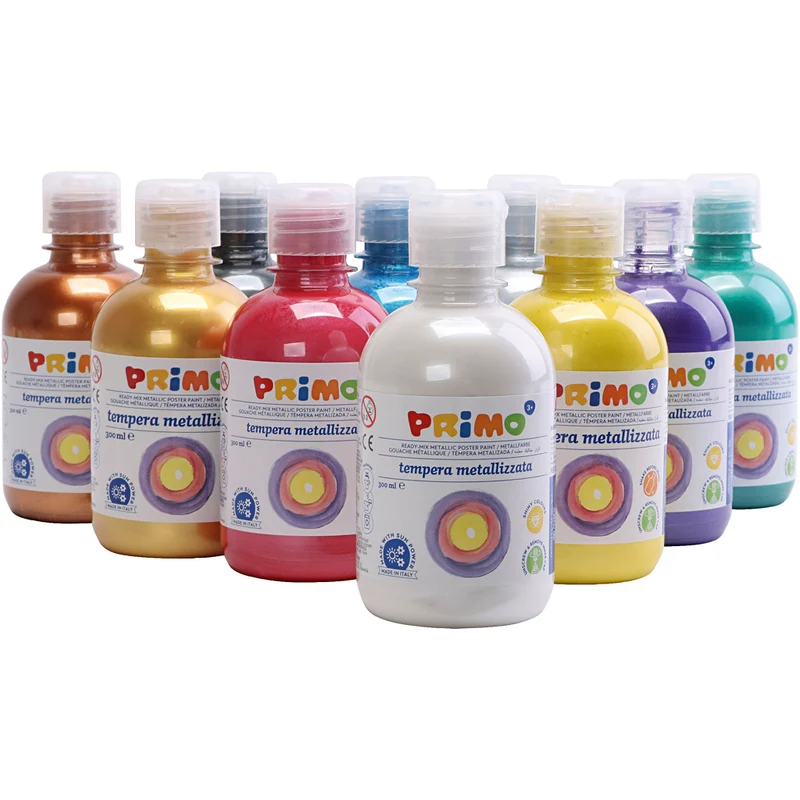 Temperafarbe Metallic, Sortierte Farben, 10x300 ml/ 1 Pck [HOB-629890]
