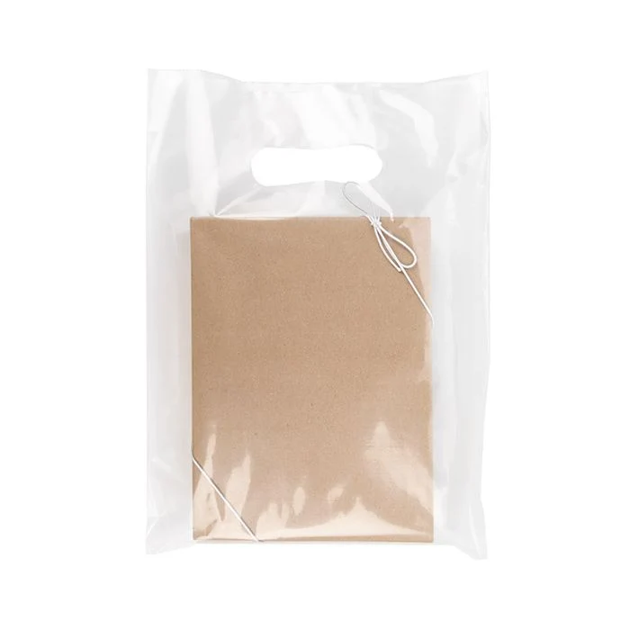 Tragetaschen Transparent - 20% Recyceltes PE 22.9x30.5cm (100 Stück) [H912CL1R]
